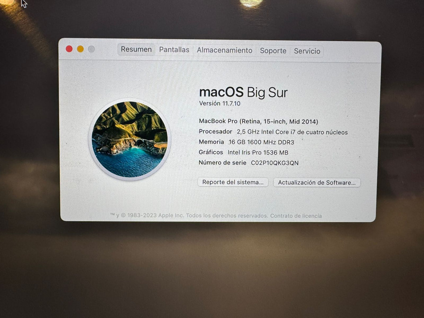 Macbook Pro 15 pulgadas 2014 i7 16gb ram 250gb (Reacondicionado)